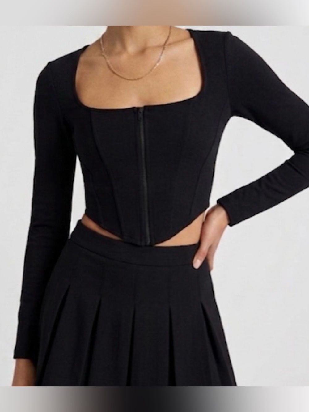 Aritzia Sunday Best Maverick Corset Square Neck Top Women’s XS Black Going Out